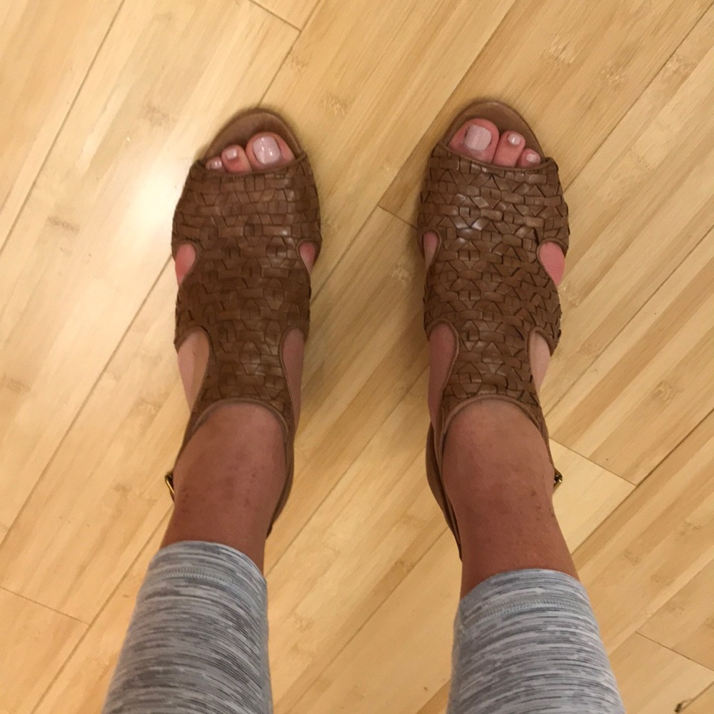 Woven Leather Wedges